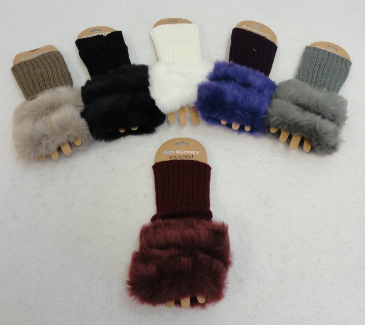 Knitted Hand Warmers [PLUSH Trim]
